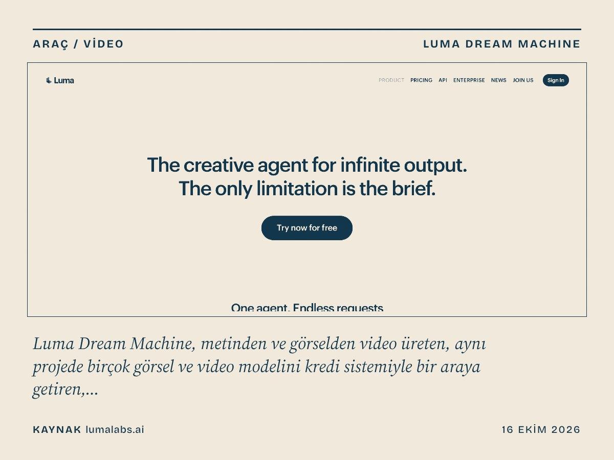 Luma Dream Machine kapağı
